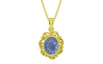 Panchdhatu Ceylon Blue Sapphire Pendant Prime Quality (P5)