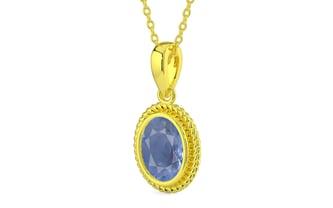 Panchdhatu Ceylon Blue Sapphire Pendant Prime Quality (P7)