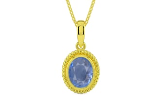 Panchdhatu Ceylon Blue Sapphire Pendant Prime Quality (P7)