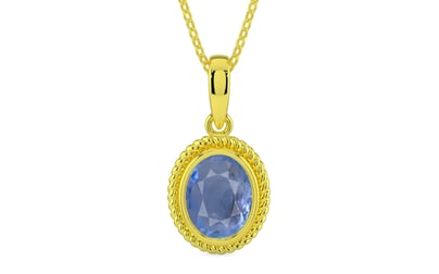 Panchdhatu Ceylon Blue Sapphire Pendant Prime Quality (P7)