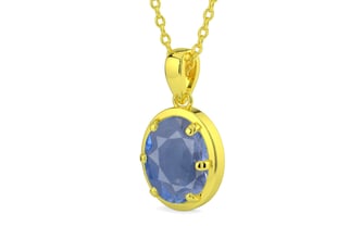 Panchdhatu Ceylon Blue Sapphire Pendant Prime Quality (P8)