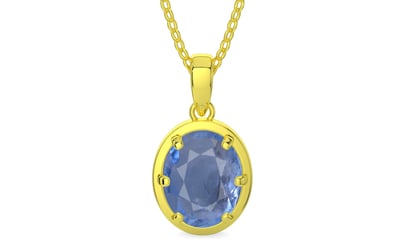 Panchdhatu Ceylon Blue Sapphire Pendant Prime Quality (P8)