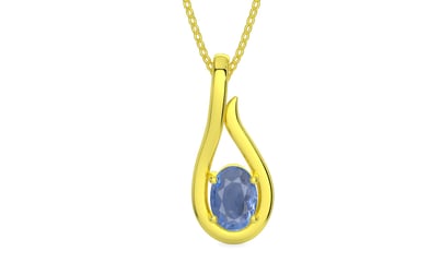 Panchdhatu Ceylon Blue Sapphire Pendant Prime Quality (P9)