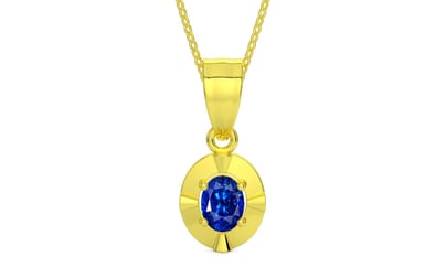 Panchdhatu Ceylon Blue Sapphire Pendant Rare Quality (P11)