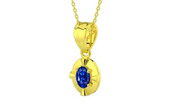 Panchdhatu Ceylon Blue Sapphire Pendant Rare Quality (P11)