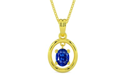 Panchdhatu Ceylon Blue Sapphire Pendant Rare Quality (P2)