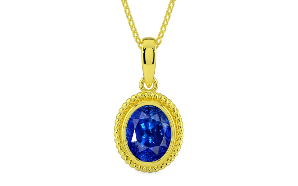 Panchdhatu Ceylon Blue Sapphire Pendant Rare Quality (P7)