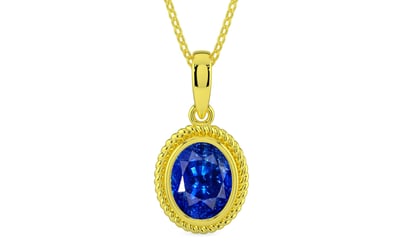 Panchdhatu Ceylon Blue Sapphire Pendant Rare Quality (P7)