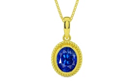 Panchdhatu Ceylon Blue Sapphire Pendant Rare Quality (P7)