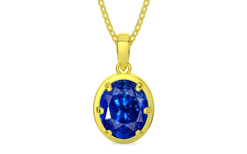 Panchdhatu Ceylon Blue Sapphire Pendant Rare Quality (P8)