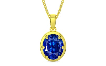 Panchdhatu Ceylon Blue Sapphire Pendant Rare Quality (P8)