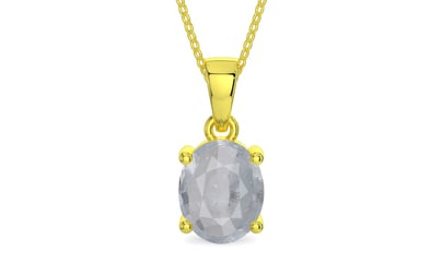 Panchdhatu Ceylon White Sapphire Pendant Fine Quality (P10)