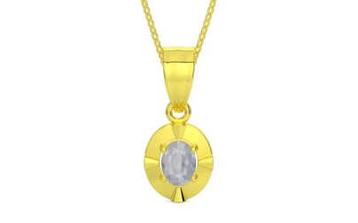 Panchdhatu Ceylon White Sapphire Pendant Fine Quality (P11)