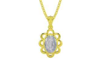 Panchdhatu Ceylon White Sapphire Pendant Fine Quality (P3)