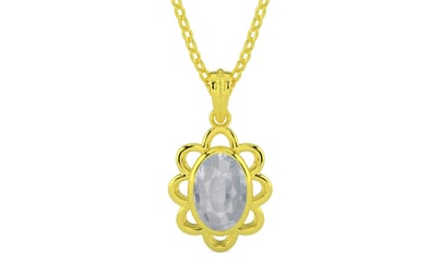 Panchdhatu Ceylon White Sapphire Pendant Fine Quality (P3)