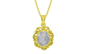 Panchdhatu Ceylon White Sapphire Pendant Fine Quality (P5)
