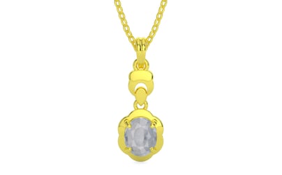 Panchdhatu Ceylon White Sapphire Pendant Fine Quality (P6)