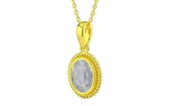 Panchdhatu Ceylon White Sapphire Pendant Fine Quality (P7)