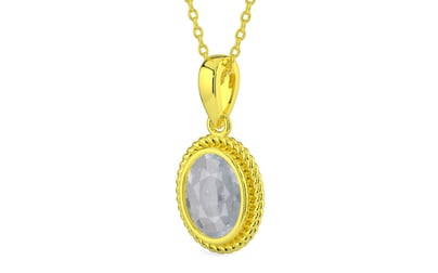 Panchdhatu Ceylon White Sapphire Pendant Fine Quality (P7)