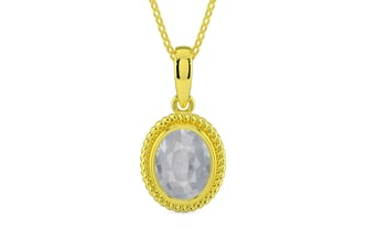 Panchdhatu Ceylon White Sapphire Pendant Fine Quality (P7)