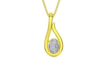 Panchdhatu Ceylon White Sapphire Pendant Fine Quality (P9)