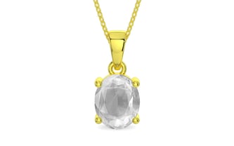 Panchdhatu Ceylon White Sapphire Pendant Limited Quality (P10)