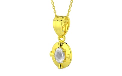 Panchdhatu Ceylon White Sapphire Pendant Limited Quality (P11)