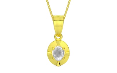 Panchdhatu Ceylon White Sapphire Pendant Limited Quality (P11)