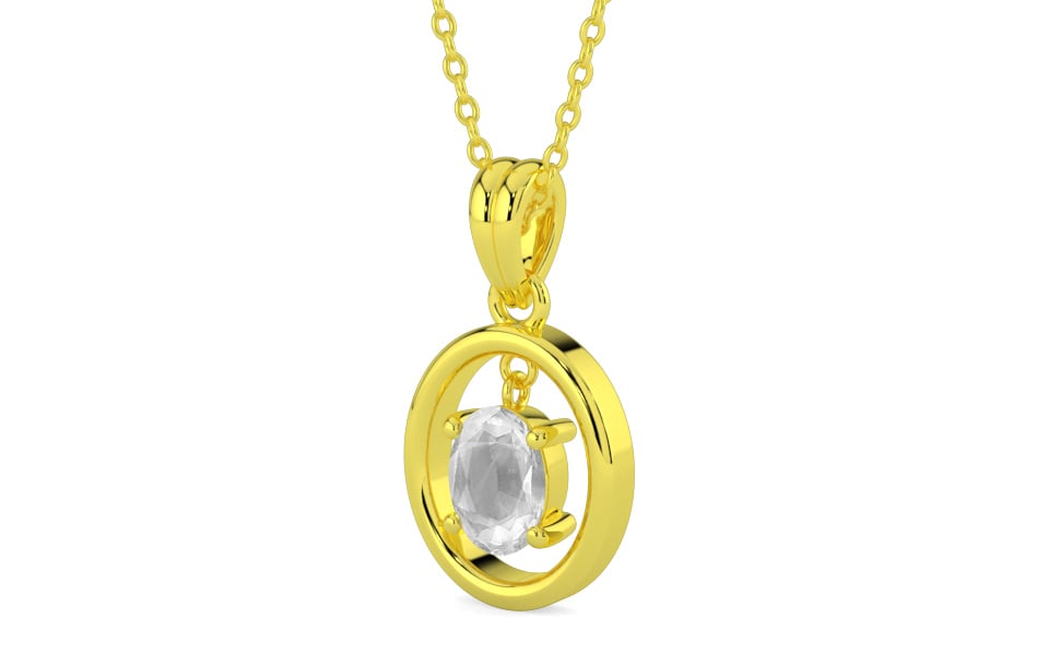 Panchdhatu Ceylon White Sapphire Pendant Limited Quality (P2)