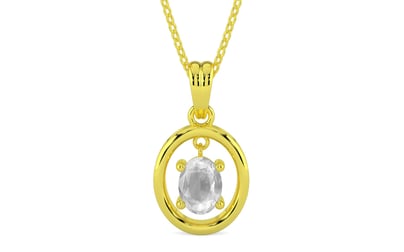 Panchdhatu Ceylon White Sapphire Pendant Limited Quality (P2)
