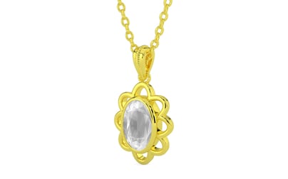 Panchdhatu Ceylon White Sapphire Pendant Limited Quality (P3)
