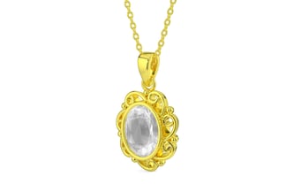 Panchdhatu Ceylon White Sapphire Pendant Limited Quality (P5)