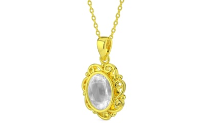 Panchdhatu Ceylon White Sapphire Pendant Limited Quality (P5)