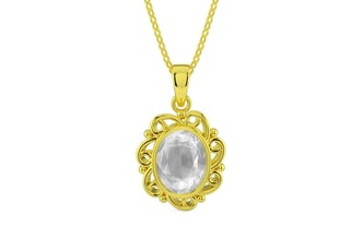 Panchdhatu Ceylon White Sapphire Pendant Limited Quality (P5)