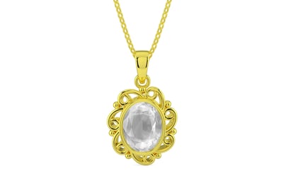 Panchdhatu Ceylon White Sapphire Pendant Limited Quality (P5)