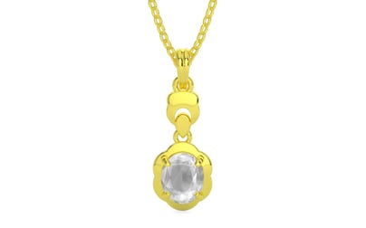 Panchdhatu Ceylon White Sapphire Pendant Limited Quality (P6)