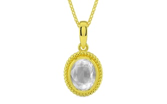 Panchdhatu Ceylon White Sapphire Pendant Limited Quality (P7)