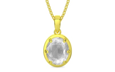 Panchdhatu Ceylon White Sapphire Pendant Limited Quality (P8)