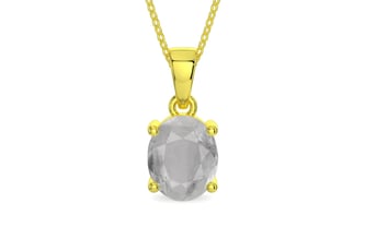 Panchdhatu Ceylon White Sapphire Pendant Prime Quality (P10)