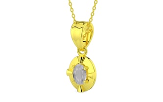 Panchdhatu Ceylon White Sapphire Pendant Prime Quality (P11)