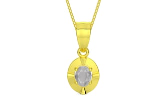 Panchdhatu Ceylon White Sapphire Pendant Prime Quality (P11)