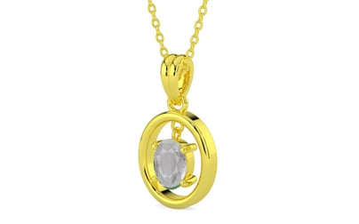 Panchdhatu Ceylon White Sapphire Pendant Prime Quality (P2)