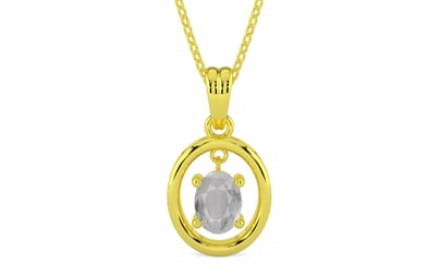 Panchdhatu Ceylon White Sapphire Pendant Prime Quality (P2)