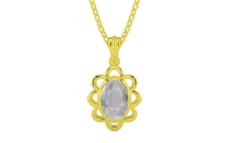 Panchdhatu Ceylon White Sapphire Pendant Prime Quality (P3)