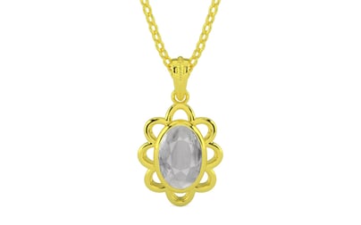 Panchdhatu Ceylon White Sapphire Pendant Prime Quality (P3)