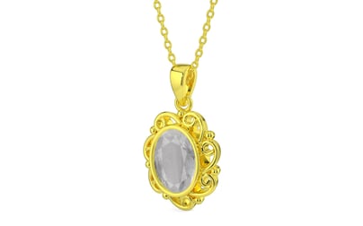 Panchdhatu Ceylon White Sapphire Pendant Prime Quality (P5)