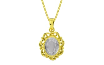 Panchdhatu Ceylon White Sapphire Pendant Prime Quality (P5)