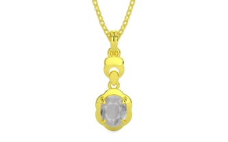 Panchdhatu Ceylon White Sapphire Pendant Prime Quality (P6)