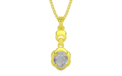 Panchdhatu Ceylon White Sapphire Pendant Prime Quality (P6)