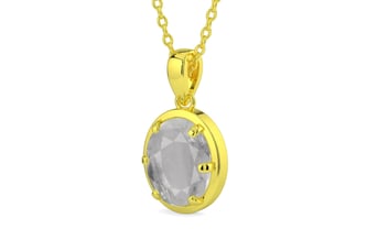 Panchdhatu Ceylon White Sapphire Pendant Prime Quality (P8)